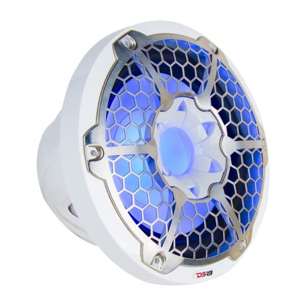 DS18 NXL10SUB White/Silver 10" 600 Watt Waterproof Marine Subwoofer With RGB LED Accent Lighting