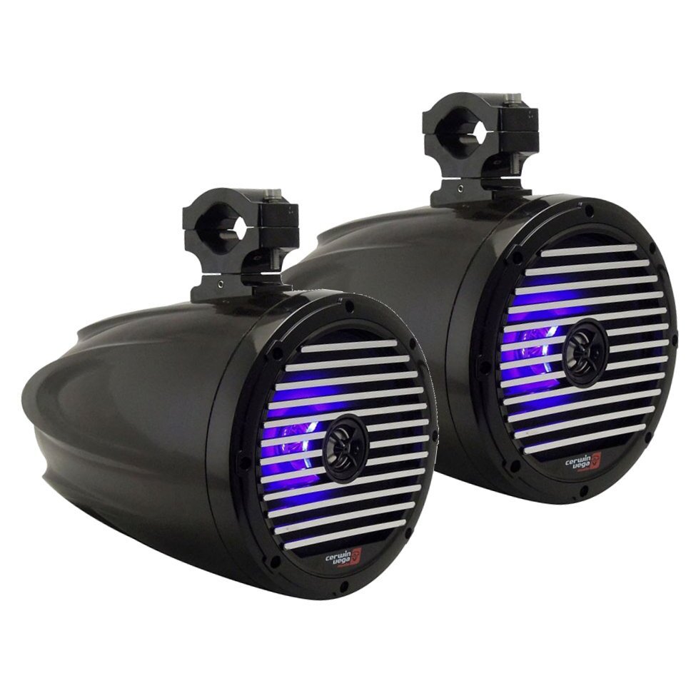 Cerwin Vega SMC65B 6.5" Black Stroker Coaxial 3-way 400 Watt Waterproof Marine Wakeboard Tower Speakers