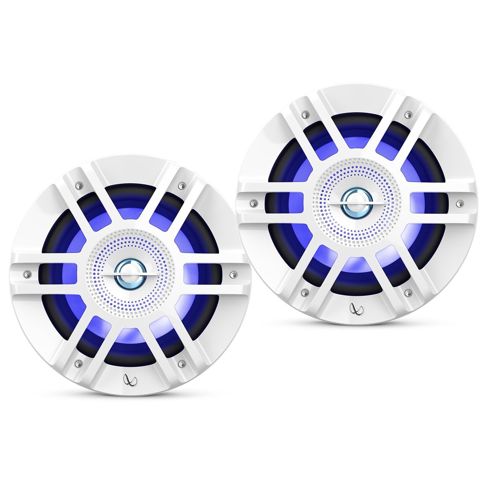 Infinity 6120M White 6.5" Coaxial 300 Watt Kappa Series Waterproof Marine Speakers With RGB LED Accent Lighting