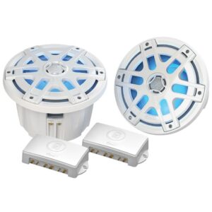 Poly-Planar MA-OC6 6.5″ Coaxial Waterproof Marine Speakers With Blue LED Lighting