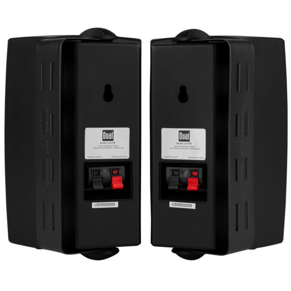 Dual LU47PB Black 3 Way Component (Pair) 200 Watt Waterproof Box Marine Speakers