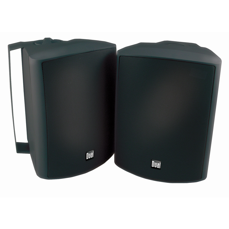 Dual LU53PB Black 5 1/4" 3 Way Component (Pair) 125 Watt Waterproof Box Marine Speakers