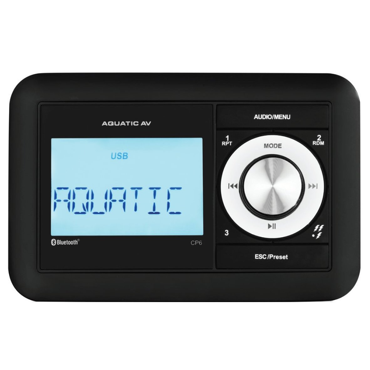 Aquatic AV CP6 AM/FM Radio Receiver USB Port Bluetooth Compact Waterproof Marine Stereo