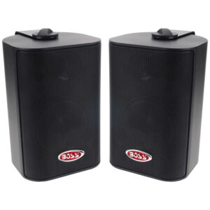 Boss Audio MR43B Black 3-Way Component 100 Watt Waterproof Box Marine Speakers