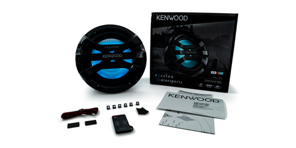 Kenwood XM1041BL 10″ Black 1300 Watt Waterproof Marine Subwoofer With LED Lighting