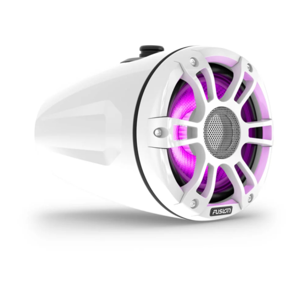 Fusion 010-02583-00 6.5" White XS Series Waterproof Marine Wake Tower Speakers With RGB LED Lighting