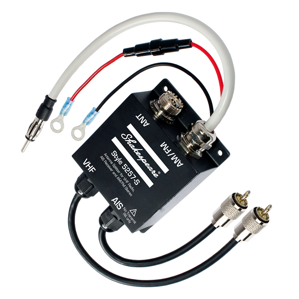 Shakespeare 5257-S Antenna Splitter For VHF Radio, AIS Receiver & AM/FM Stereo