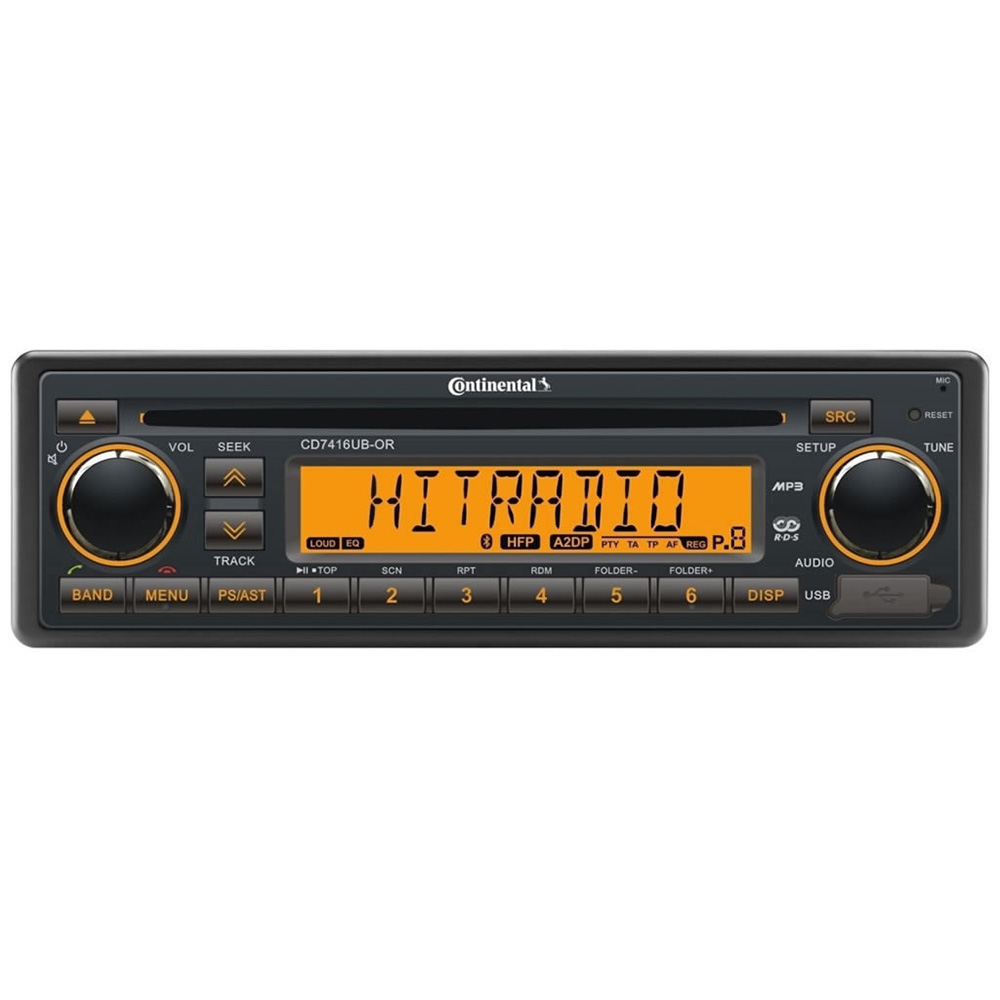 Continental CD7416UB-OR AM/FM Radio Receiver CD Player USB Port Marine Stereo