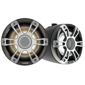 Fusion 010-02771-51 6.5″ Black Signature Series 3i Waterproof Wake Tower Speakers With CRGBW Lighting