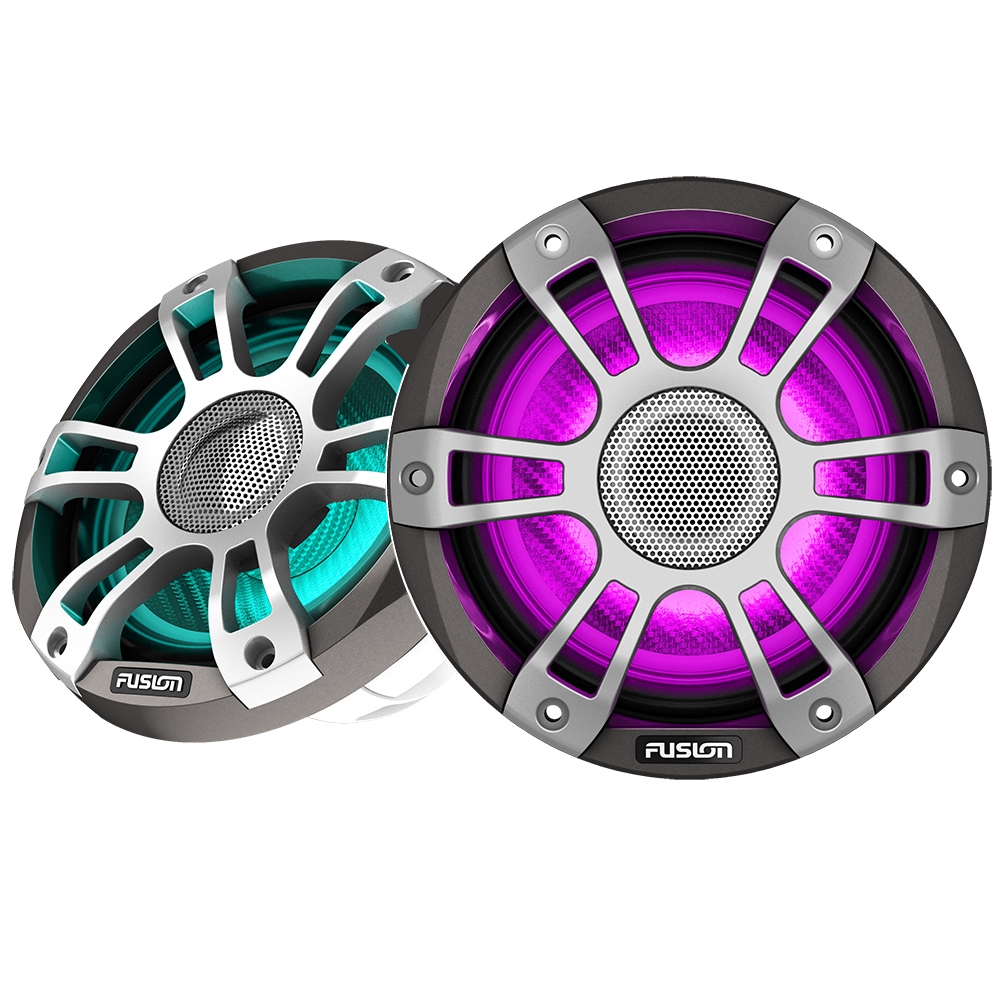 Fusion 010-02773-11 Gray Signature Series 3i 8.8" Sports Waterpoof Marine Speakers With CRGBW Lighting