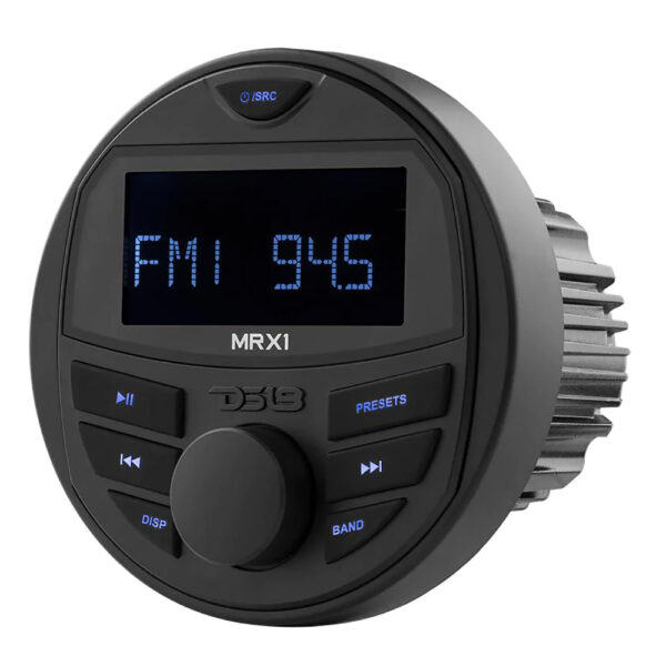 DS18 MRX16SL/WH AM/FM Radio Receiver Bluetooth USB Marine Stereo System With LED Speakers