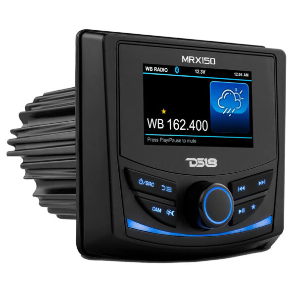 DS18 MRX150 AM/FM Radio Receiver NOAA Weatherband Gauge Size USB Port Bluetooth Waterproof Marine Stereo With Full Color Display