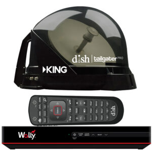 KING DISH® Tailgater® Pro Premium Satellite Portable TV Antenna With DISH® Wally® HD Receiver