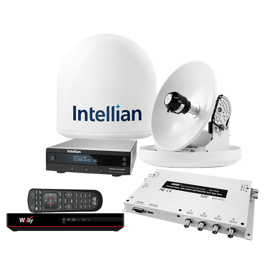 Intellian i2 US System With DISH/Bell MIM-2 (With 3M RG6 Cable) 15M RG6 Cable & DISH HD Wally Receiver