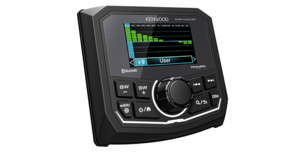 Kenwood KMR-M300BT AM/FM Radio Receiver NOAA Weatherband USB Port SiriusXM Ready Bluetooth Gauge Size Waterproof Marine Stereo With Full Color Display