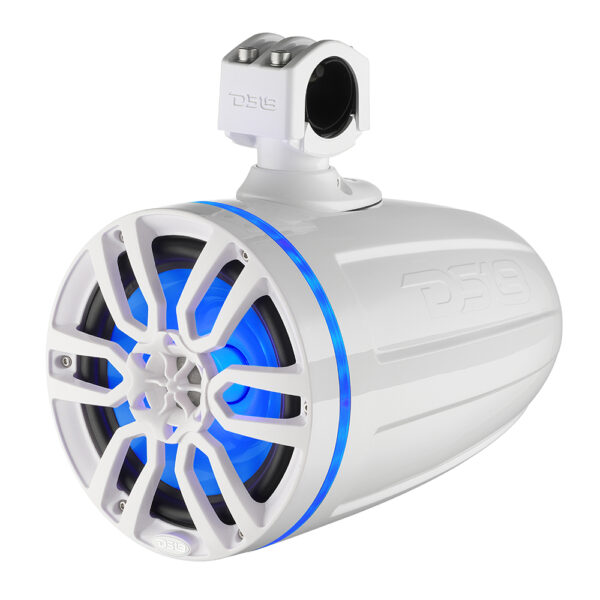 DS18 NXL-8XTP/WH White X Series HYDRO 8″ 375 Watt Waterproof Marine Wakeboard Tower Speakers With RGB LED Lights