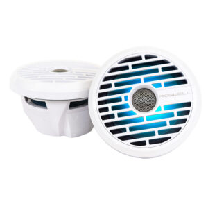 Roswell C920-21140 R1 7.7″ White Coaxial Waterproof Marine Speakers With RGB LED Lighting