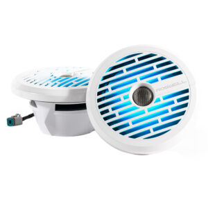 Roswell C920-1610 R1 8″ White Coaxial Waterproof Marine Speakers With RGB LED Lighting