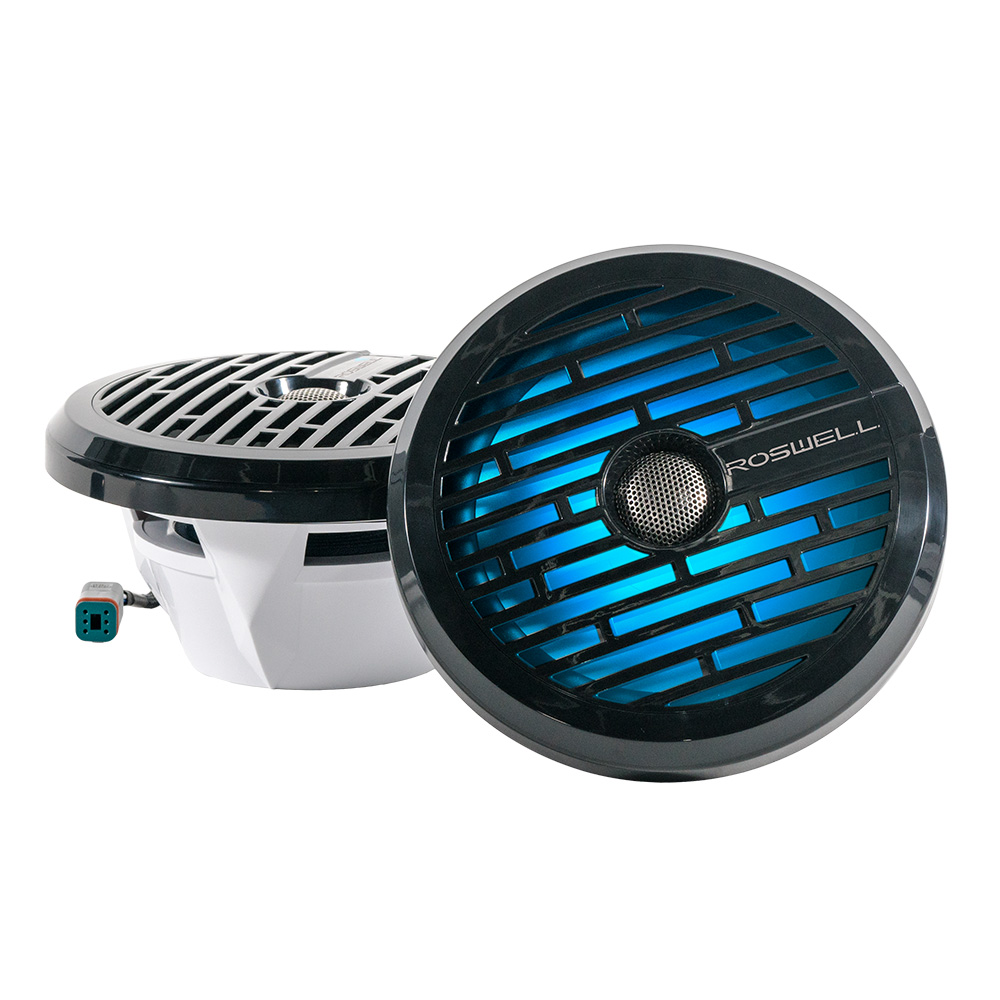 Roswell C920-1611 R1 8" Black Coaxial Waterproof Marine Speakers With RGB LED Lighting