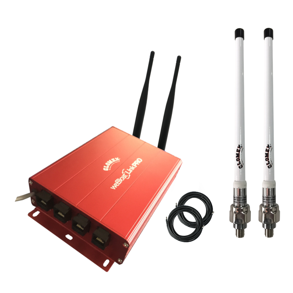 Glomex WeBBoat® Link Pro Ext Dual-SIM 4G/WiFi Indoor Unit Coastal & Ocean Internet System - Extended Range Kit For North America