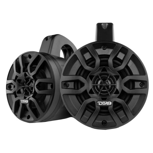 DS18 MP4TPBT HYDRO Black 4" Amplified Bluetooth Wakeboard Tower Speakers