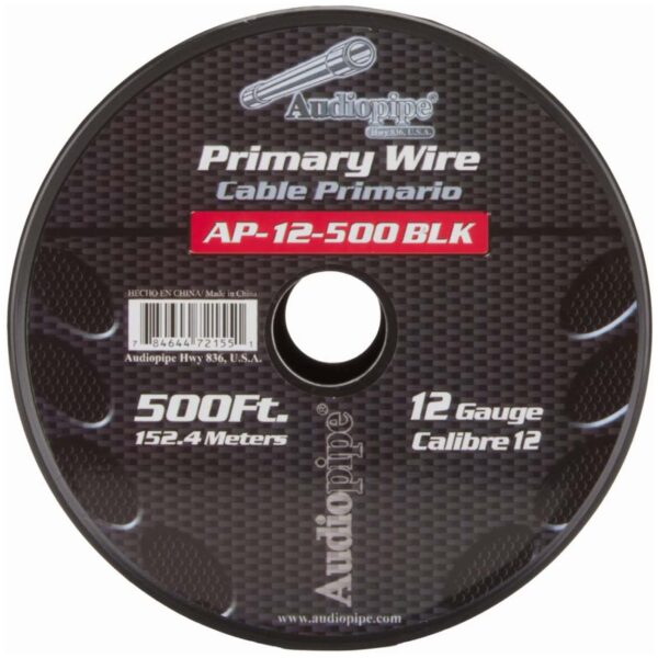 Audiopipe AP12500BK 12 Gauge 500Ft Primary Wire Black