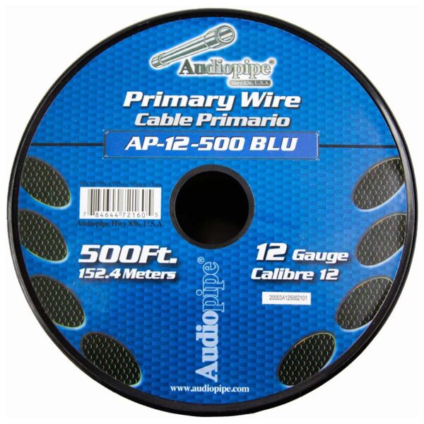 Audiopipe AP12500BL 12 Gauge 500Ft Primary Wire Blue