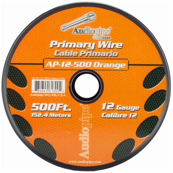 Audiopipe AP12500OR 12 Gauge 500Ft Primary Wire Orange