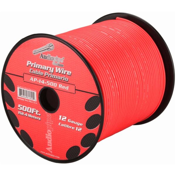 Audiopipe AP12500RD 12 Gauge 500Ft Primary Wire Red