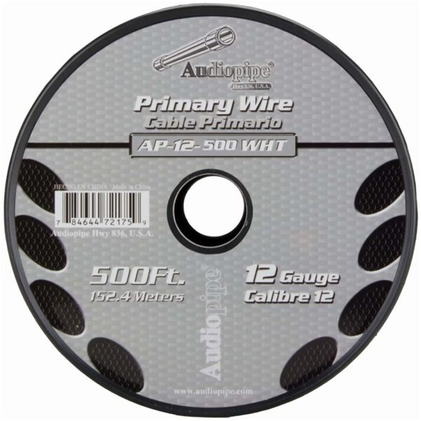 Audiopipe AP12500WH 12 Gauge 500Ft Primary Wire White