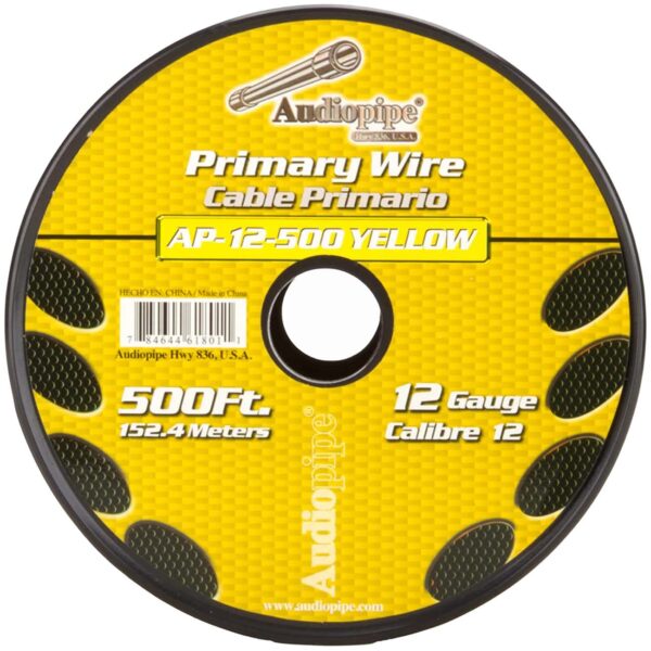 Audiopipe AP12500YW 12 Gauge 500Ft Primary Wire Yellow