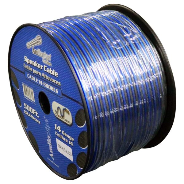 Audiopipe CABLE14BLS500 14 Gauge Flexible Speaker Wire 500Ft