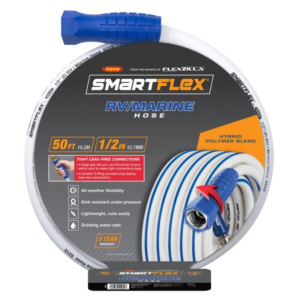 SmartFlex® RV/Marine Hose 1/2" x 50' 3/4" - 11 1/2 GHT Fittings