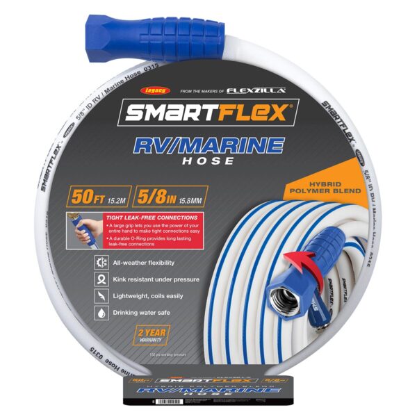 SmartFlex RV/Marine Hose 5/8in x 50ft 3/4in 11 1/2 GHT Fittings