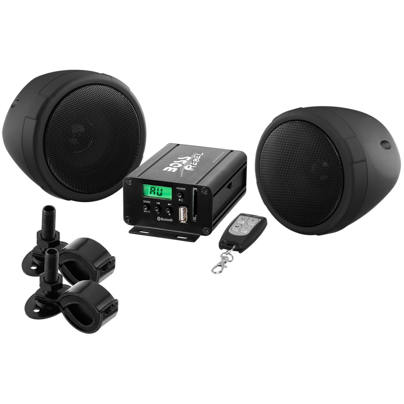Boss Audio Motorcycle/UTV 3″ Speaker and Amplifier System with Bluetooth, 600 Watts
