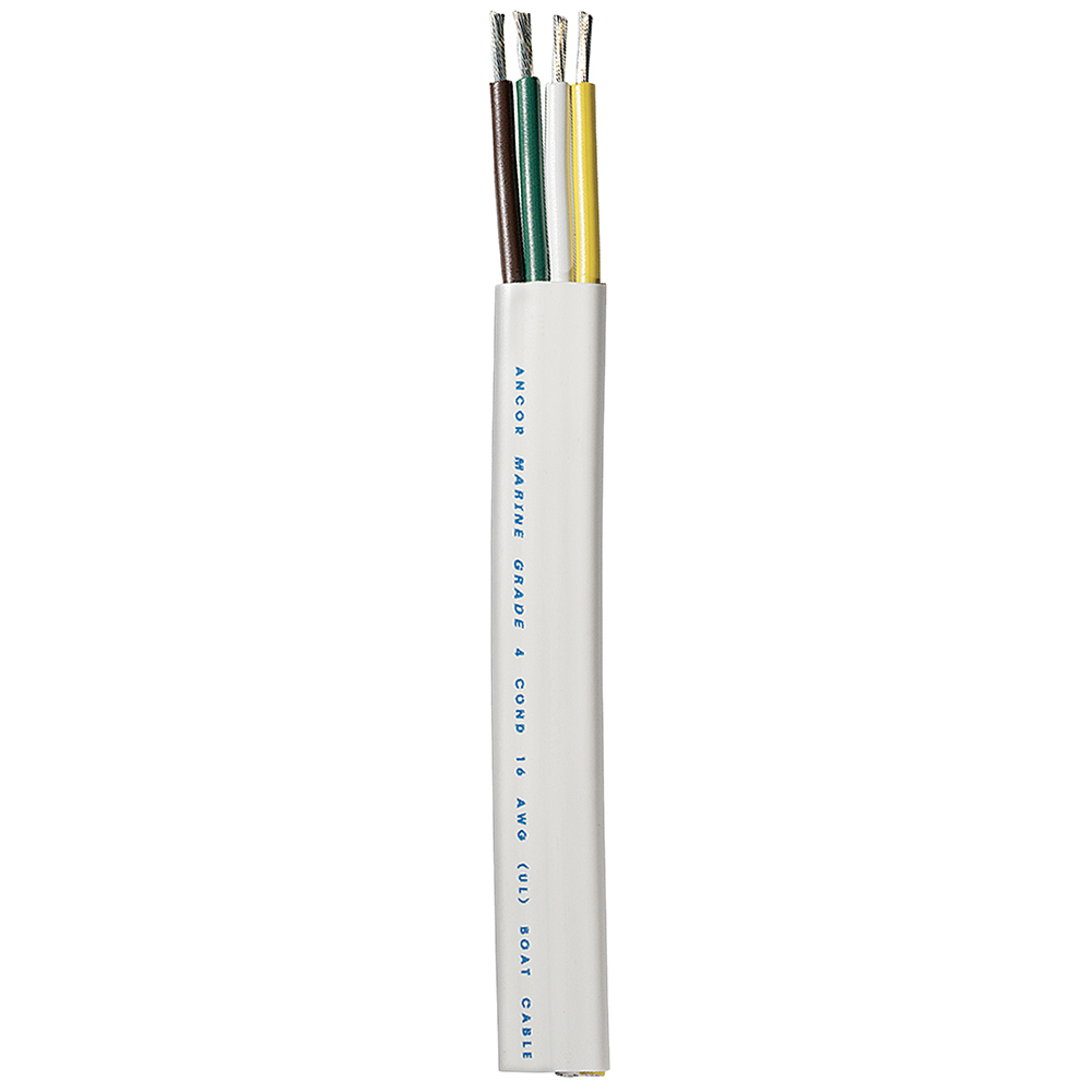 Ancor Trailer Cable - 16/4 AWG - YelloWith White/Green/Brown - Flat - 300'