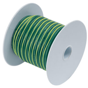 Ancor Green With Yellow Stripe 10 AWG Tinned Copper Wire – 25′