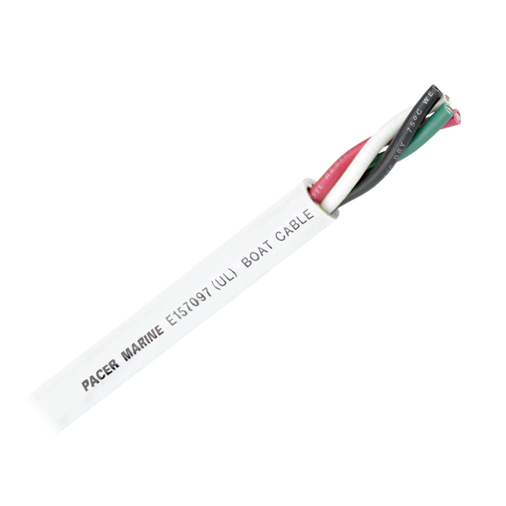 Pacer Round 4 Conductor Cable - 250' - 10/4 AWG - Black, Green, Red & White