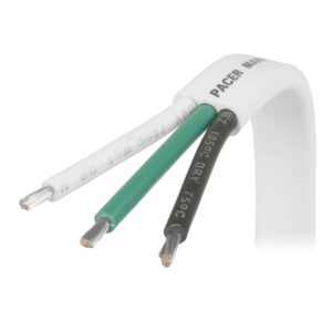 Pacer White Triplex Cable – 14/3 AWG – Black/Green/White – Sold by the Foot